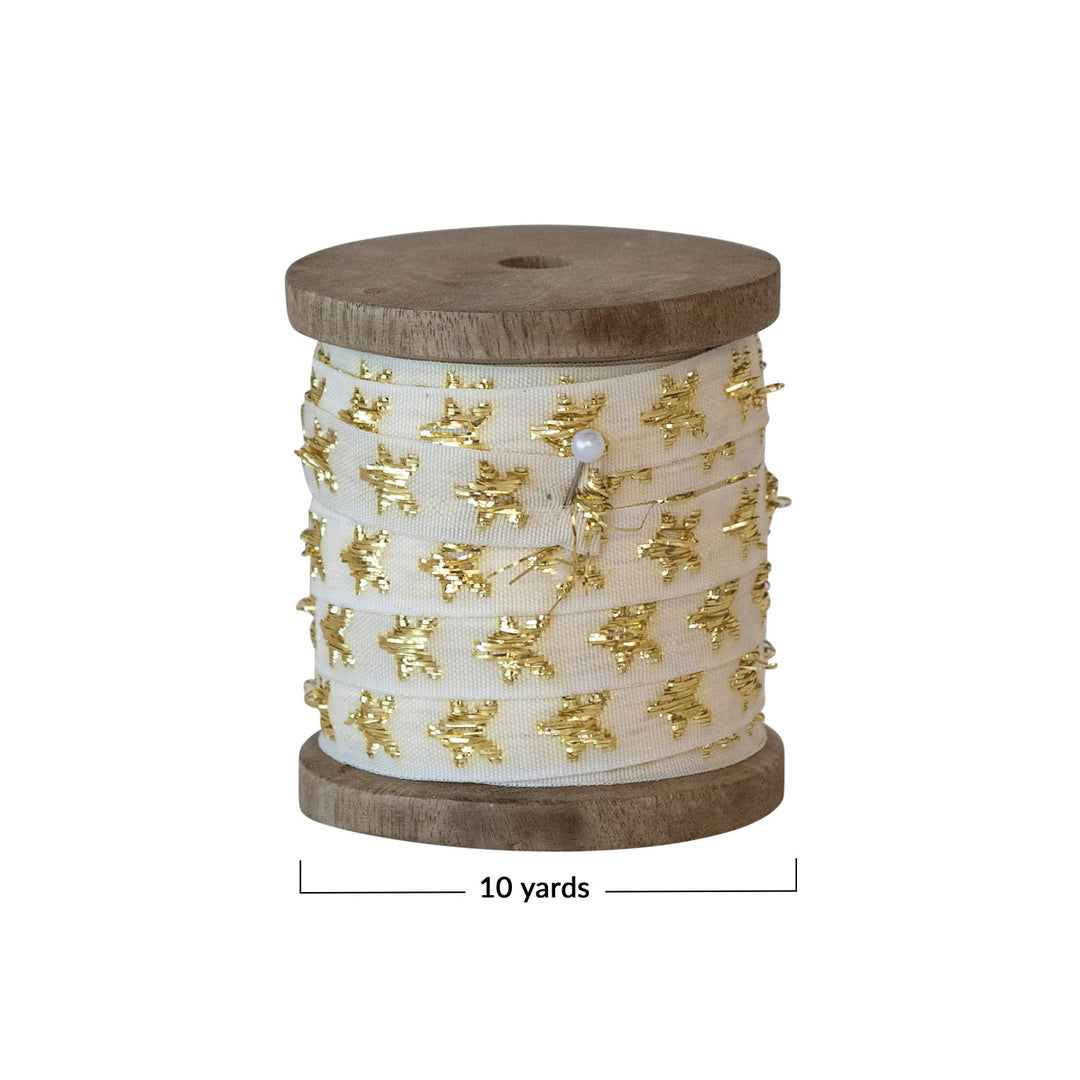 Metallic Stars Fabric Ribbon