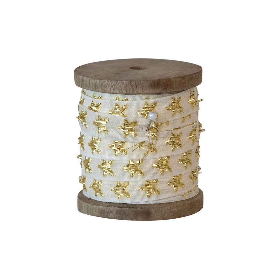 Metallic Stars Fabric Ribbon