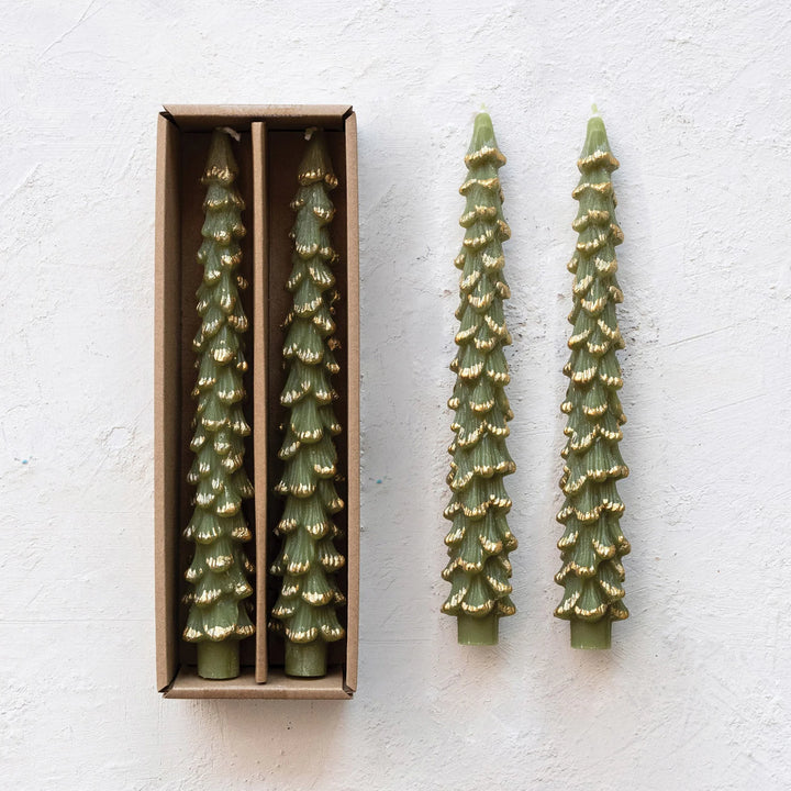 Tree Shaped Taper Candle Set
