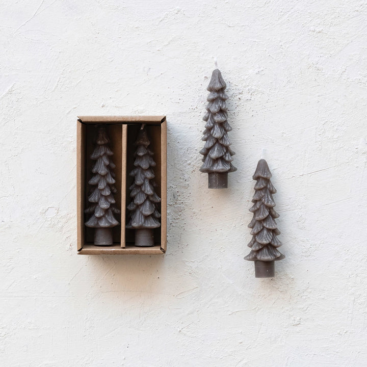 Pine Tree Taper Candle Set