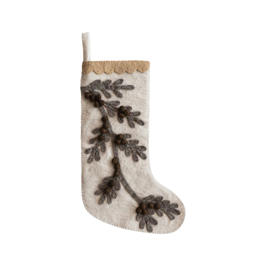 Woodland Wool Felt Stocking