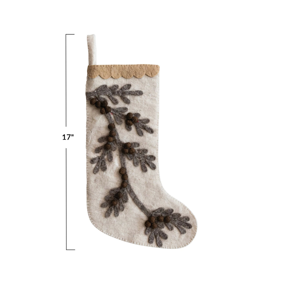 Woodland Wool Felt Stocking