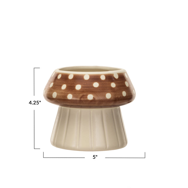 Stoneware Mushroom Planter