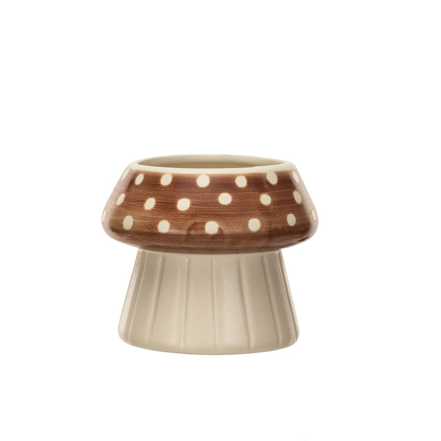 Stoneware Mushroom Planter