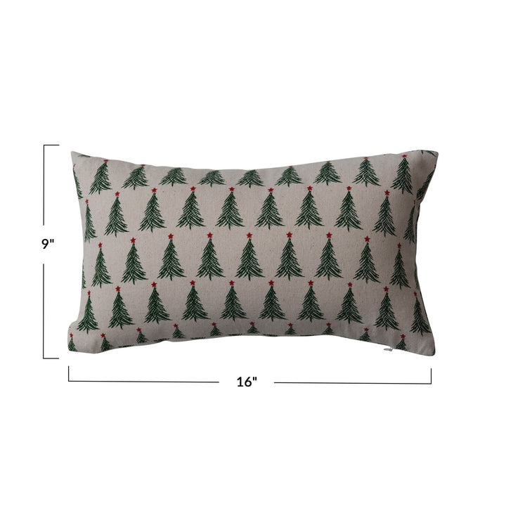 Winter Pine Tree Lumbar Pillow