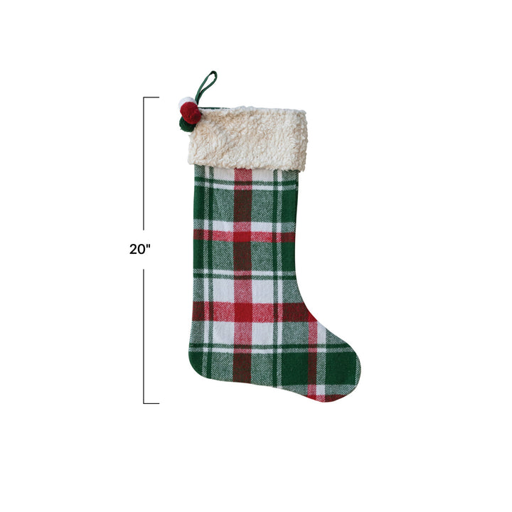 Flannel Sherpa Cuff Stocking