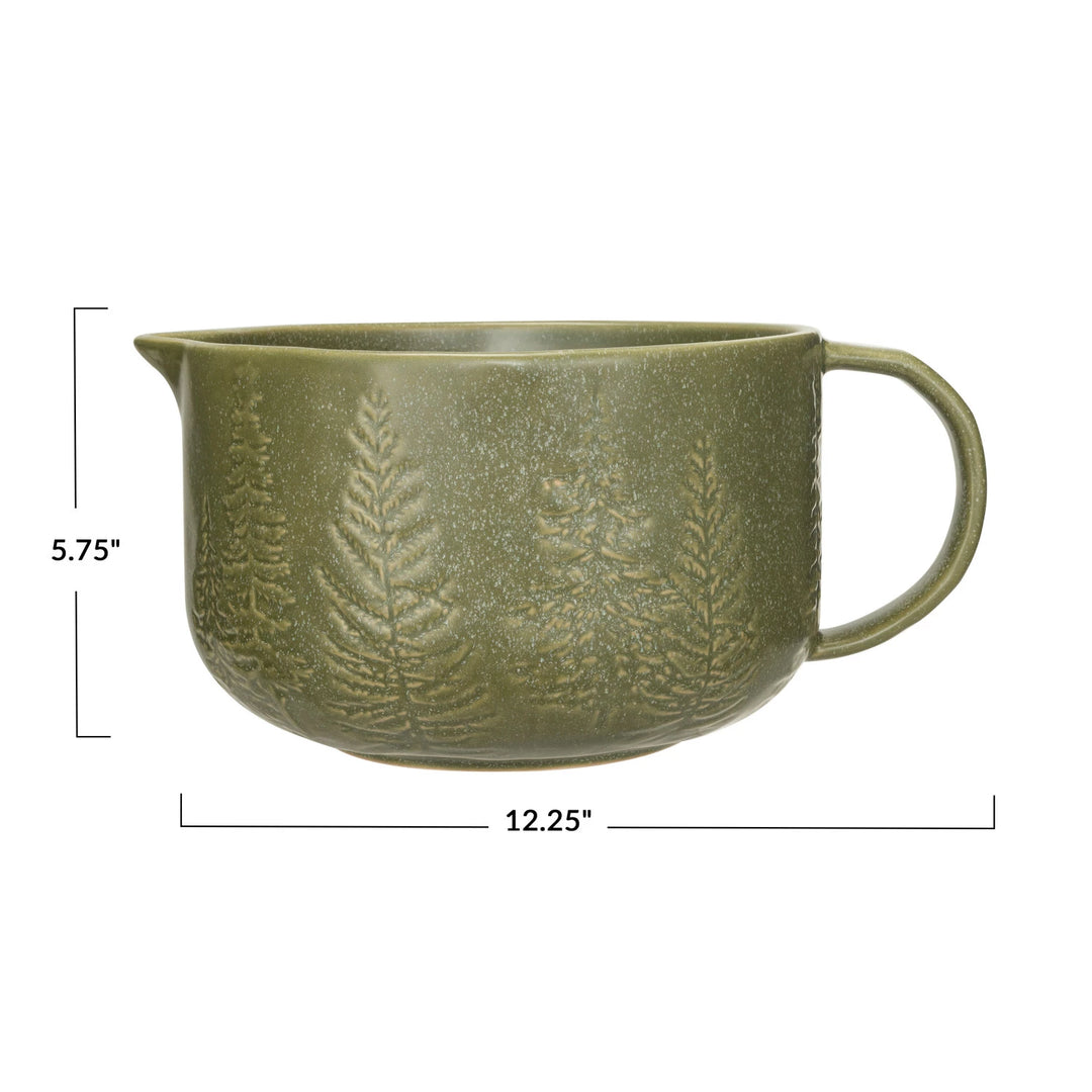 Green Tree Stoneware Batter Bowl