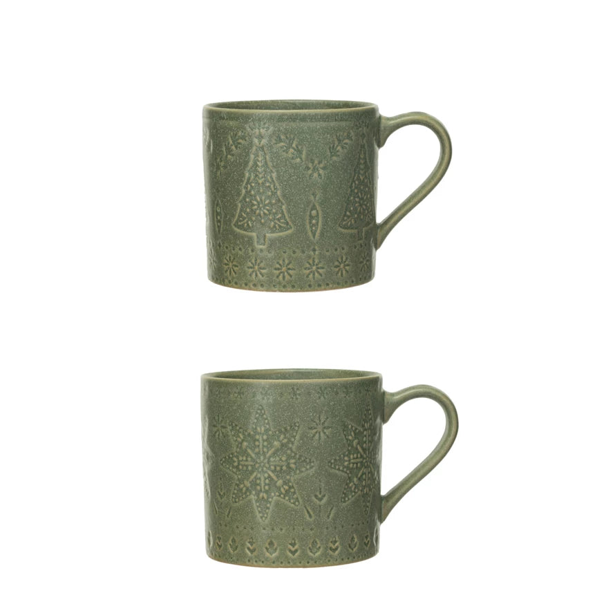 Green Designed Holiday Mug