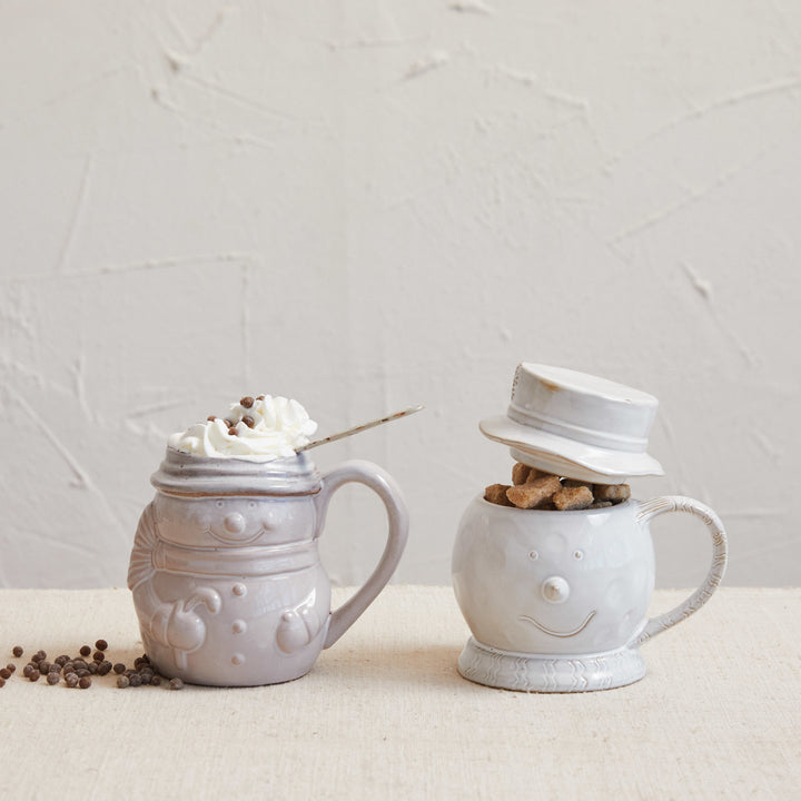 Sculped Snowman Head Mug