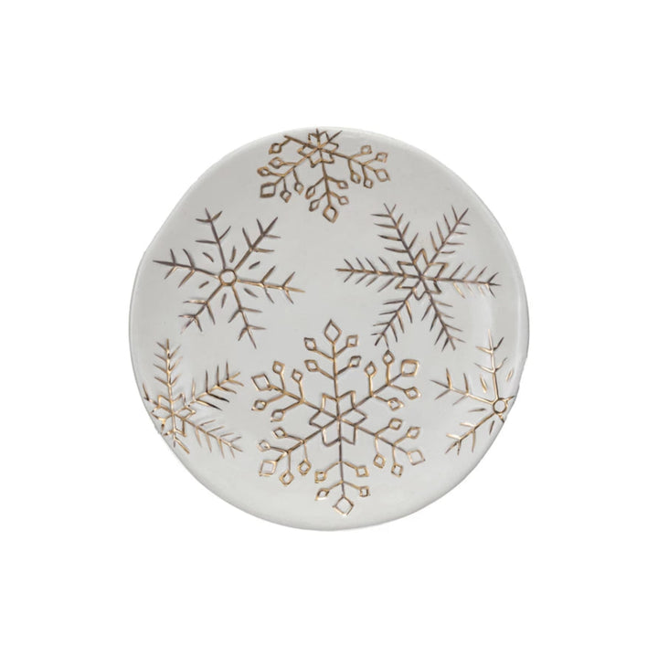 Golden Snowflake Plate