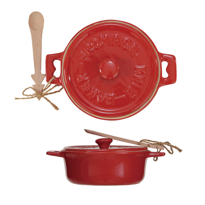 Red Brie Baker & Spoon Set