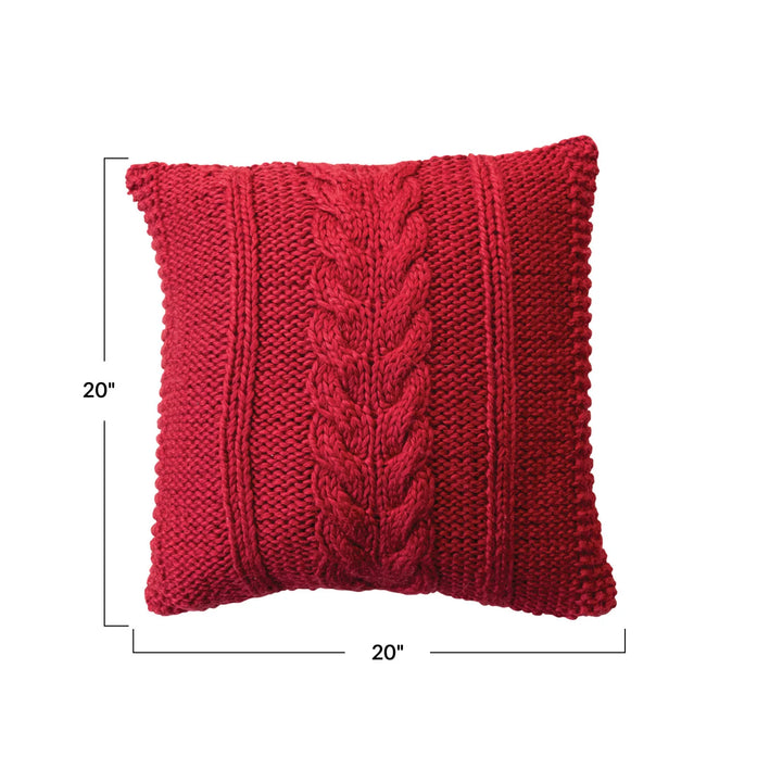 Holiday Cable Knit Pillow