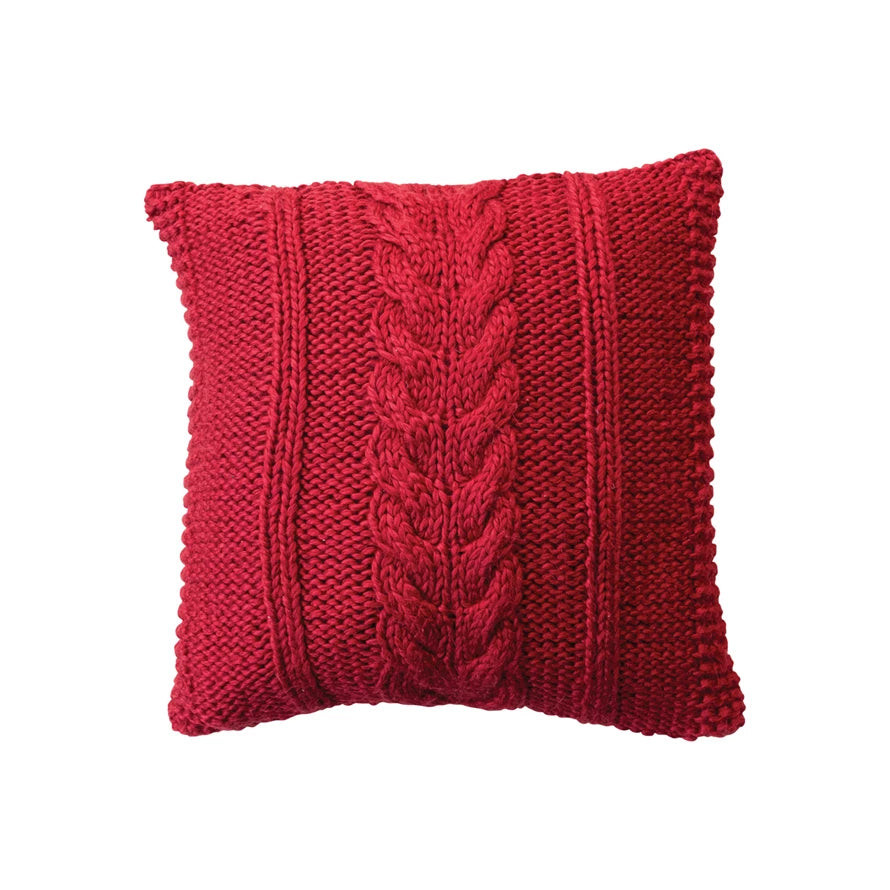 Holiday Cable Knit Pillow