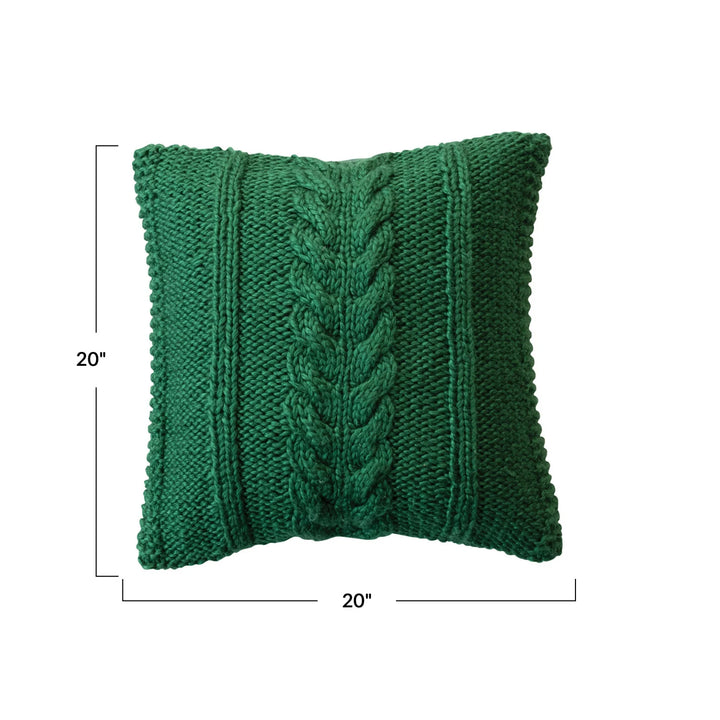 Holiday Cable Knit Pillow