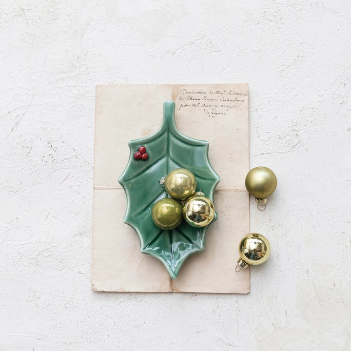 Holly Berry Leaf Dish