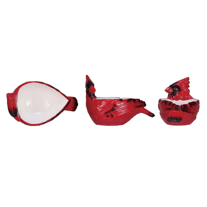 Stoneware Red Cardinal Bowl