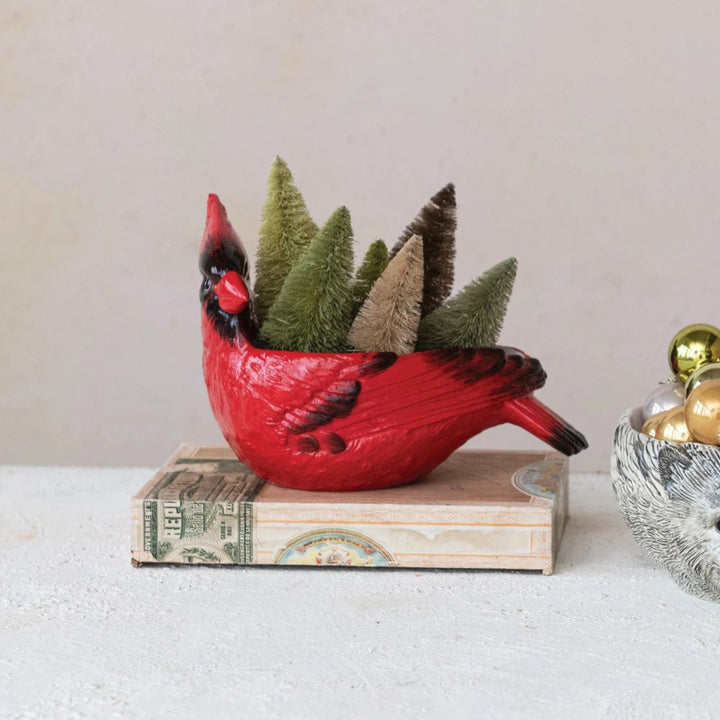Stoneware Red Cardinal Bowl