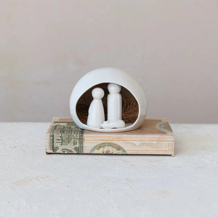 Mini Simplistic Stoneware Nativity