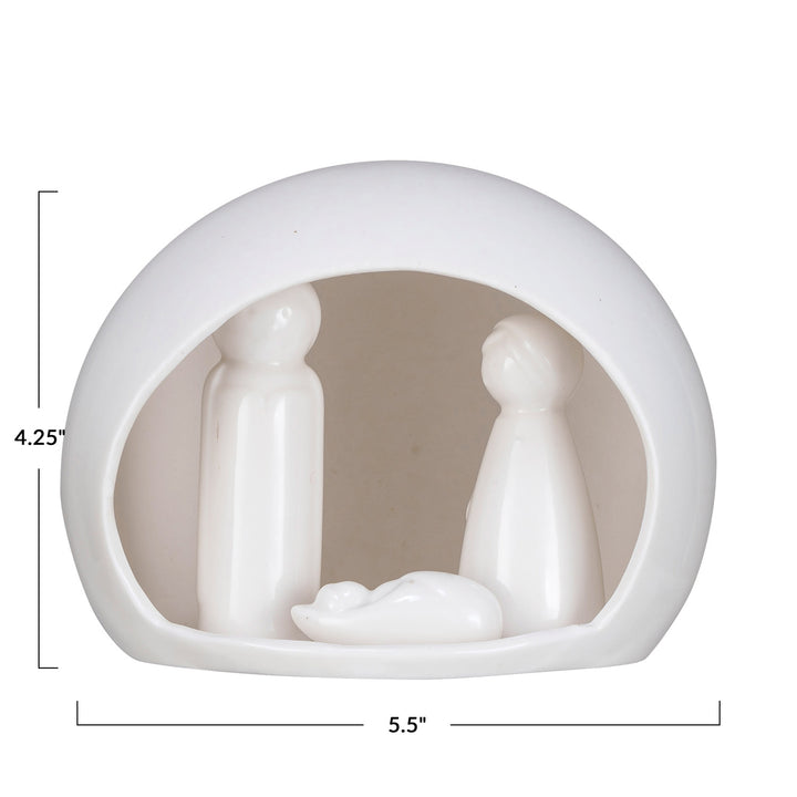 Mini Simplistic Stoneware Nativity