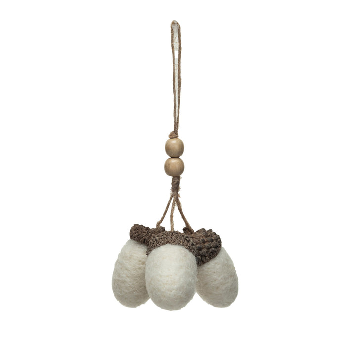 Beaded Felt Acorn Ornament