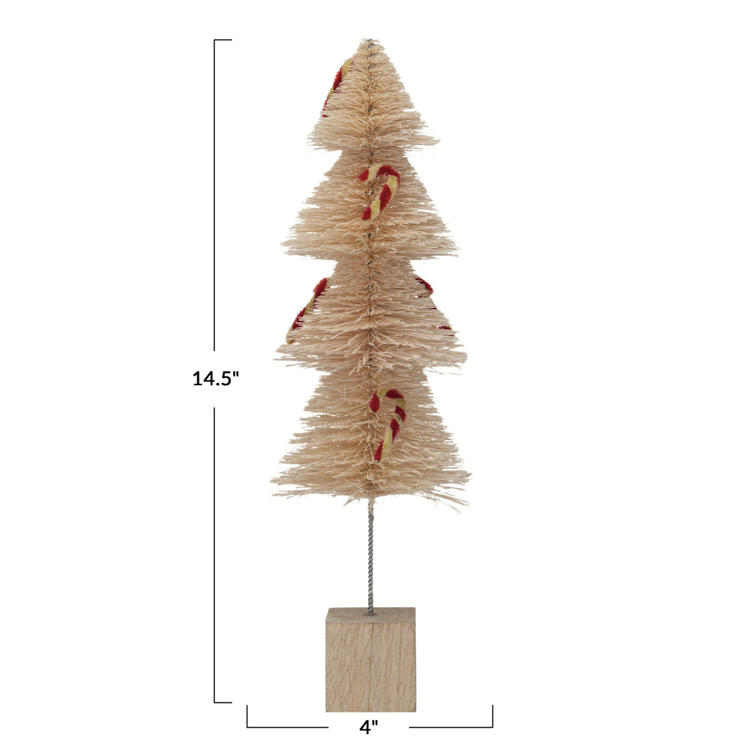 Candy Cane Sisal Bottle Brush Tree