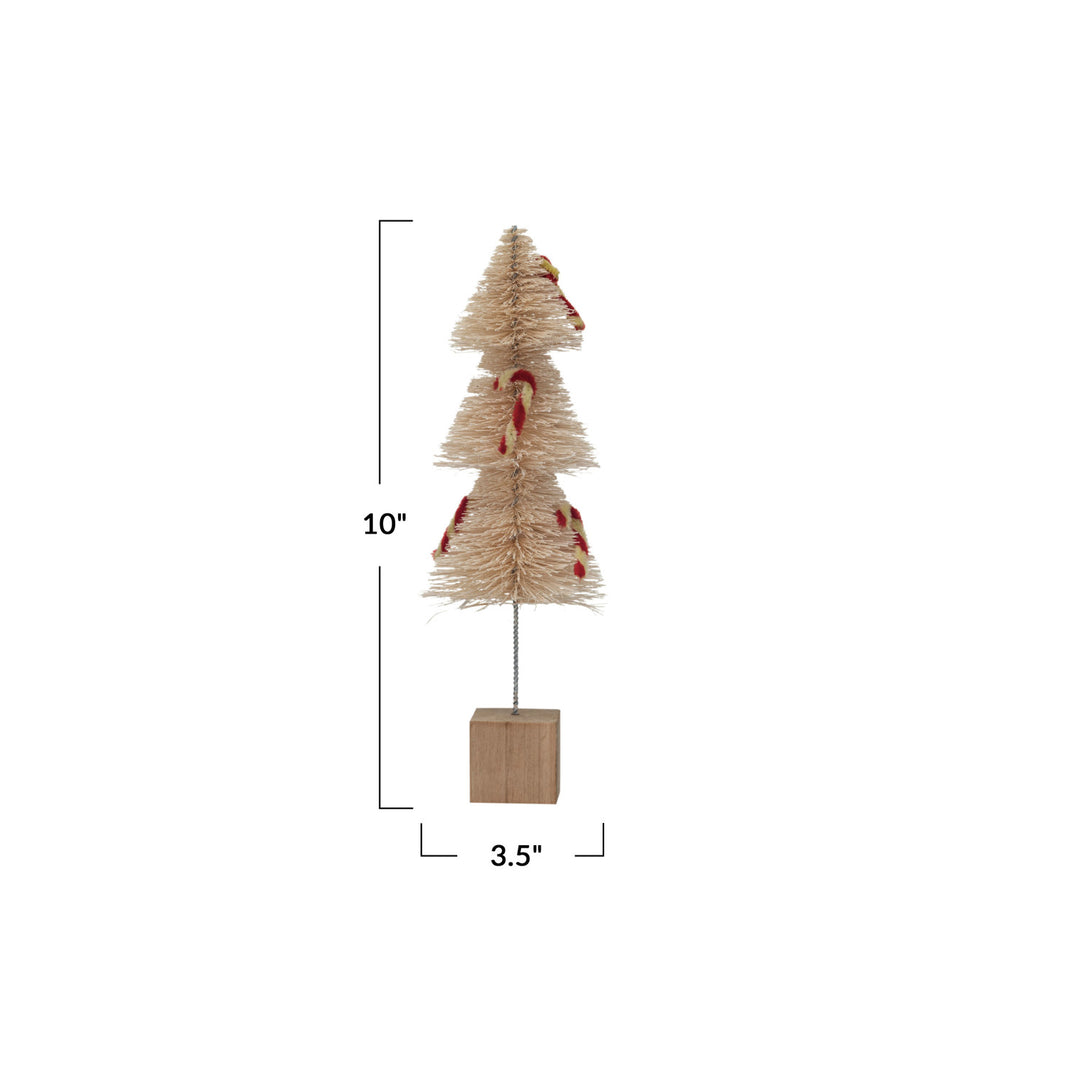 Candy Cane Sisal Bottle Brush Tree