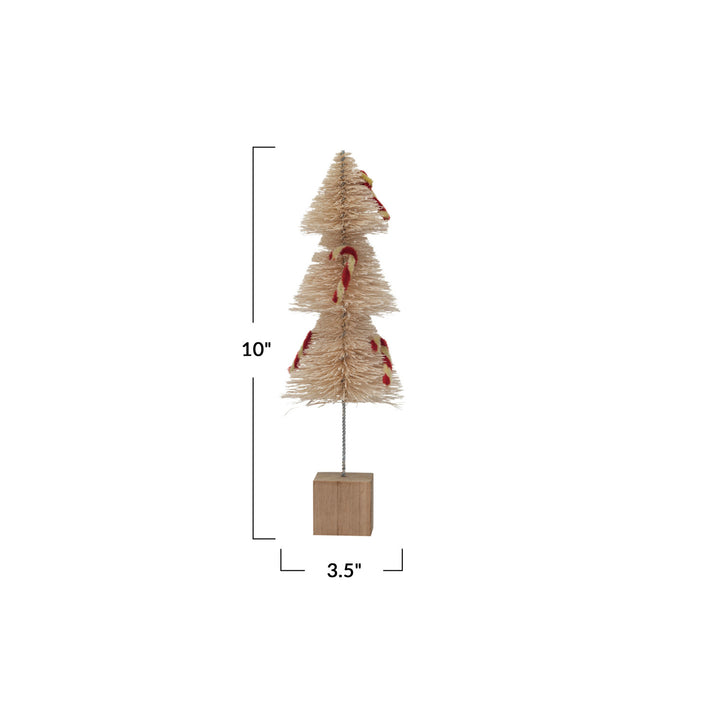 Candy Cane Sisal Bottle Brush Tree