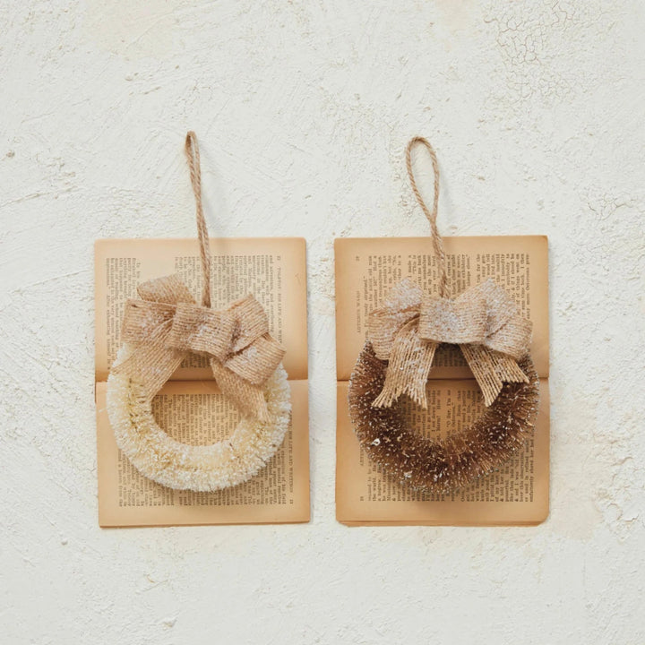 Burlap Bow Sisal Wreath Ornament