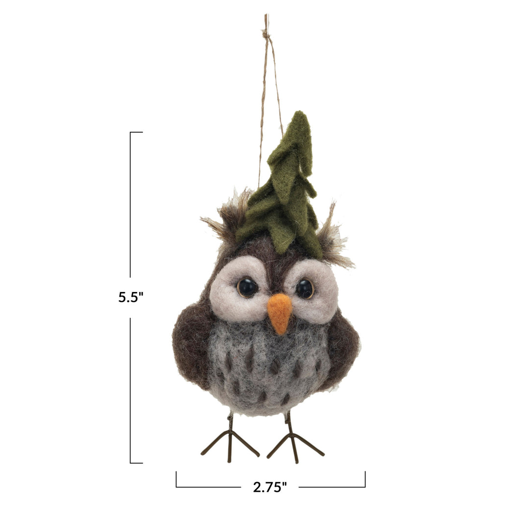 Felt Owl Ornament