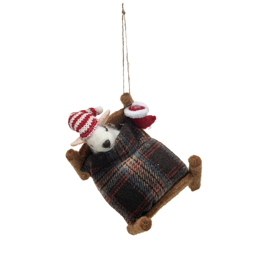 Sleep Tight Felt Mouse Ornament