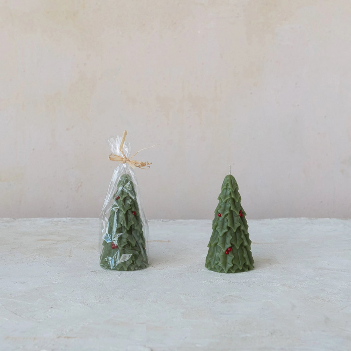 Holly Berry Tree Wax Candle