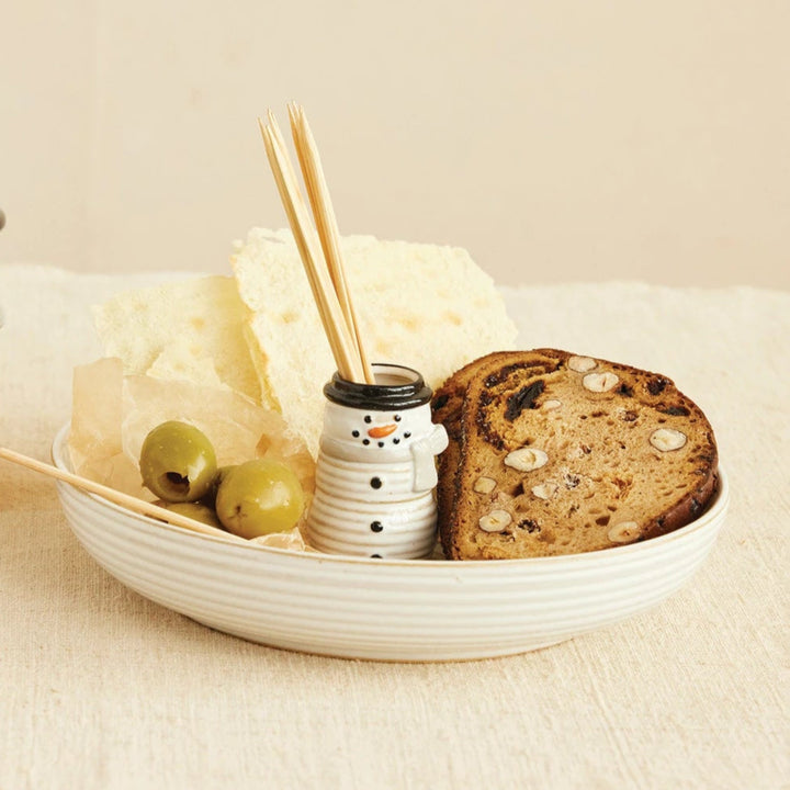 Snowman Toothpick Holder & Bowl Combo