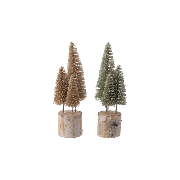 Glittered Bottle Brush Tree Décor