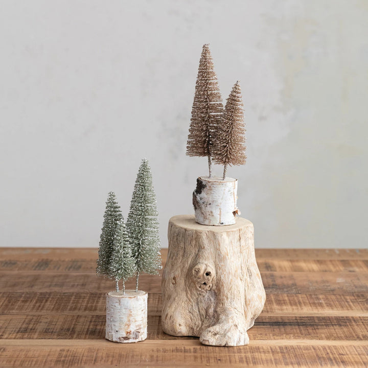 Glittered Bottle Brush Tree Bunch