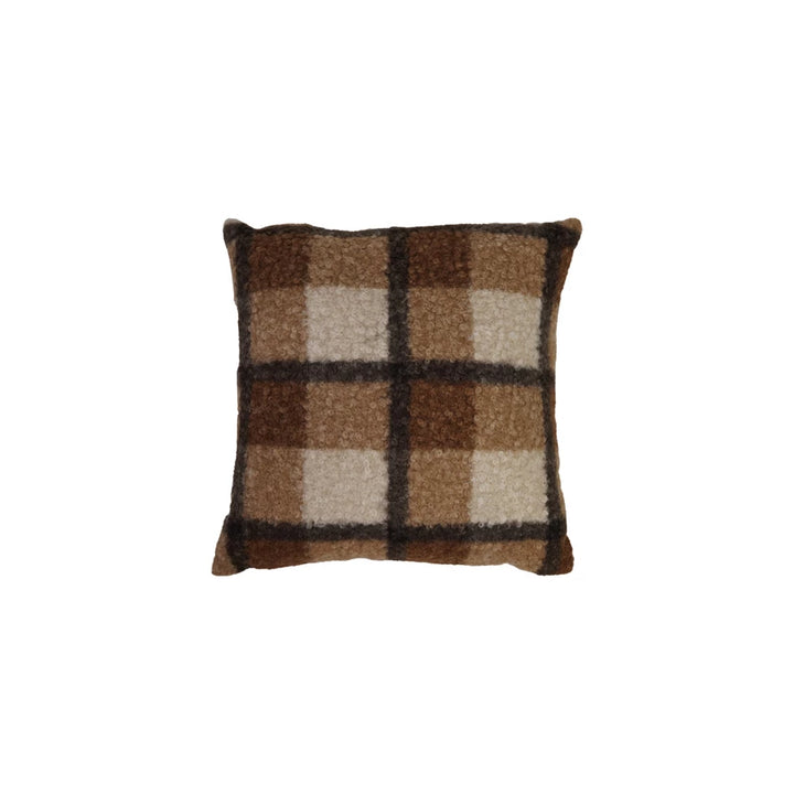 Caramel Plaid Sherpa Pillow
