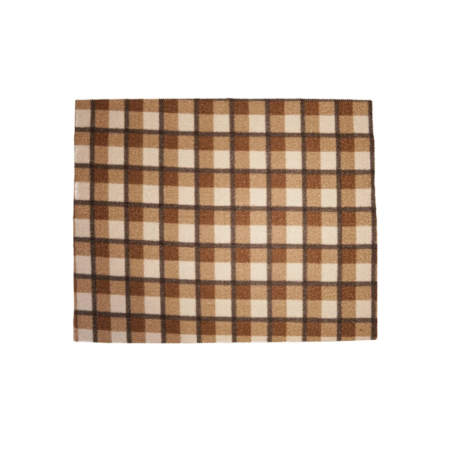 Caramel Plaid Sherpa Throw