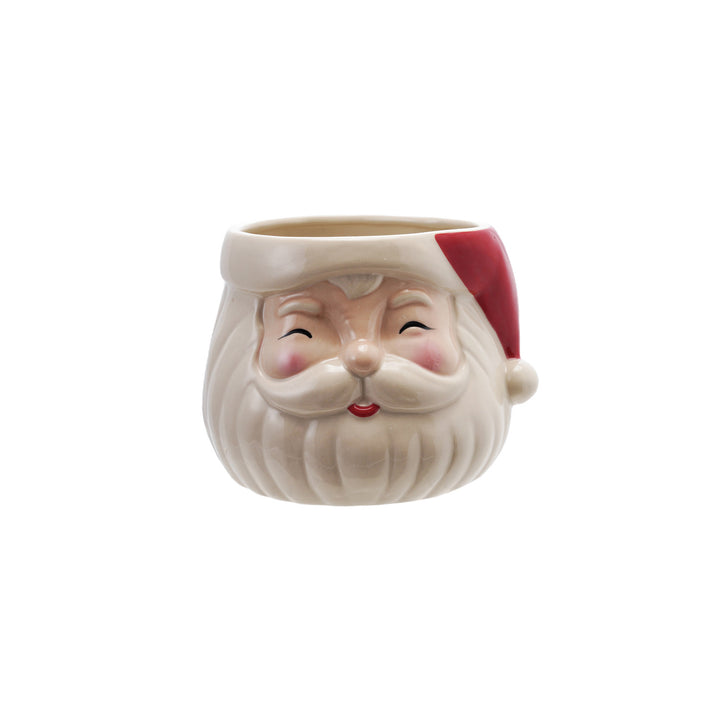 Blushing Santa Stoneware Planter