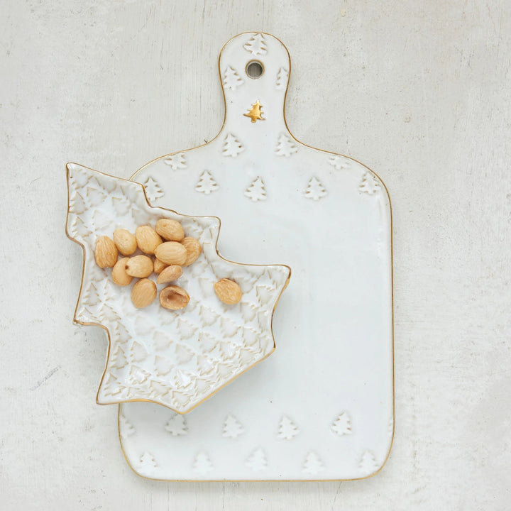 White Winter Forest Cheese Board