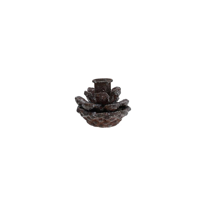 Glittered Pinecone Taper Holder