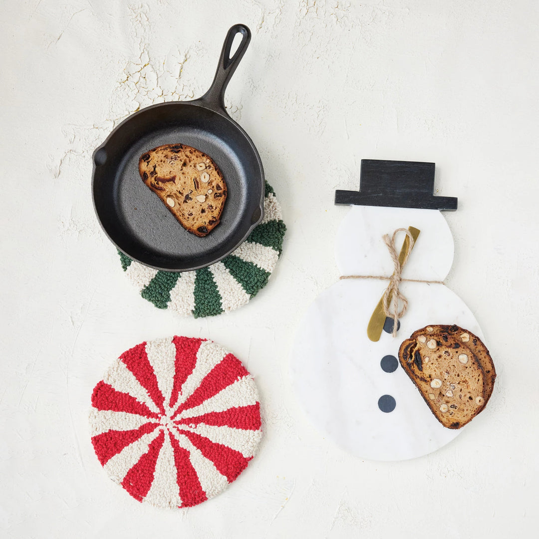 Tufted Candy Striped Trivet