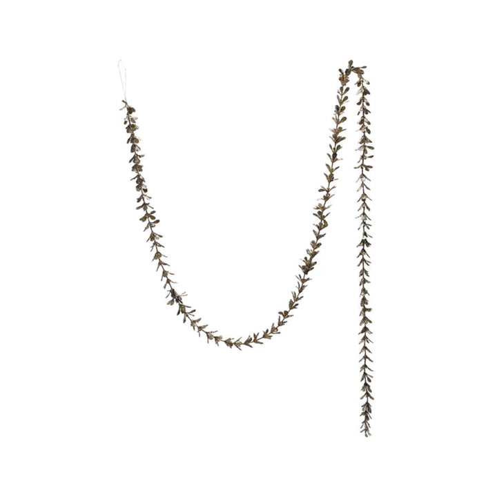 Gold Glittered Boxwood Garland
