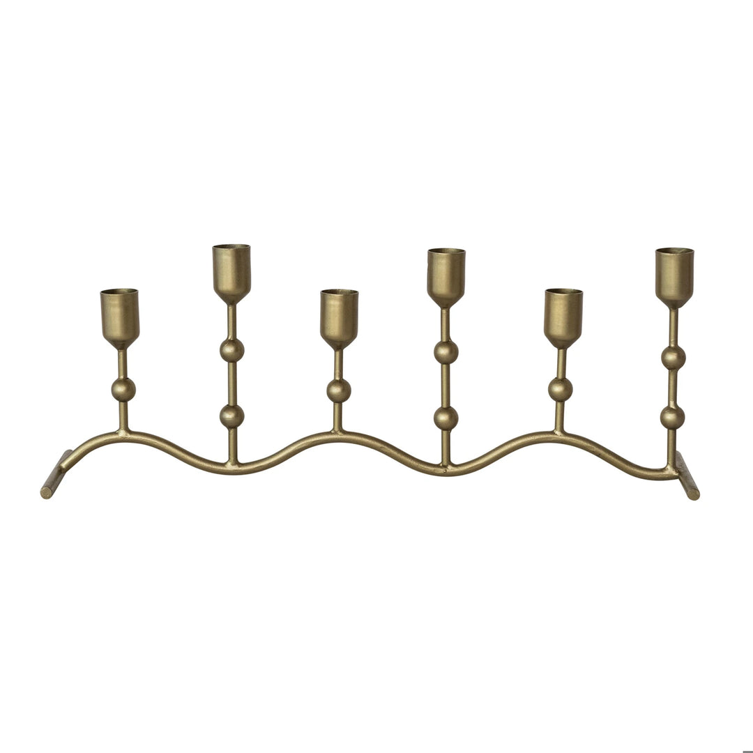 Hand Forged Iron Ball Candleabra