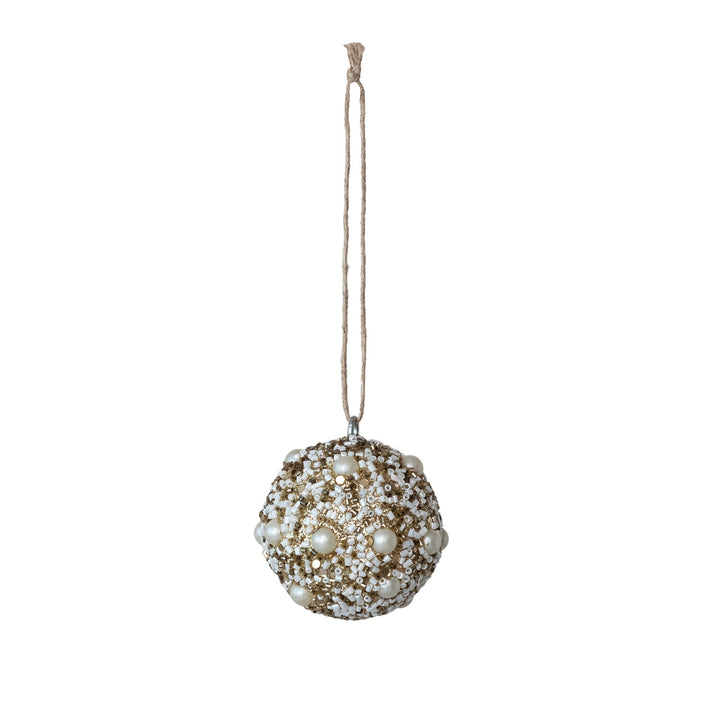 Beaded Pearl Ball Ornament