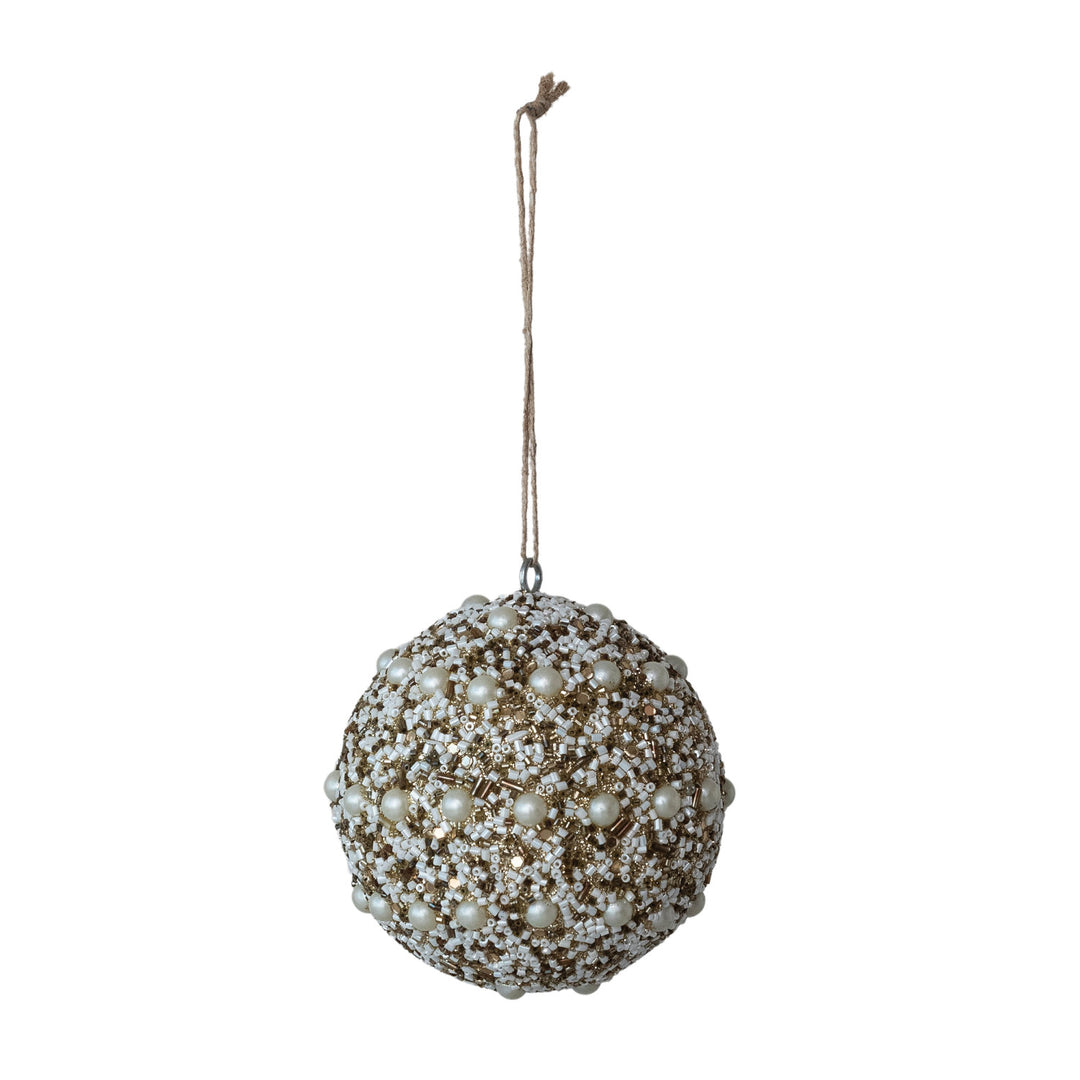 Beaded Pearl Ball Ornament