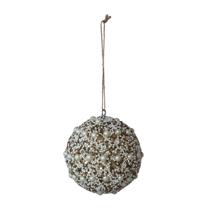 Beaded Pearl Ball Ornament