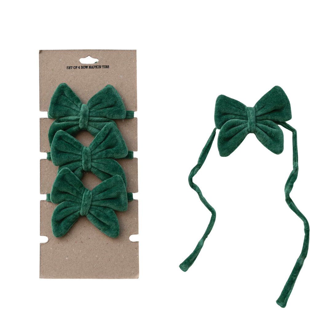Velvet Bow Napkin Tie Set