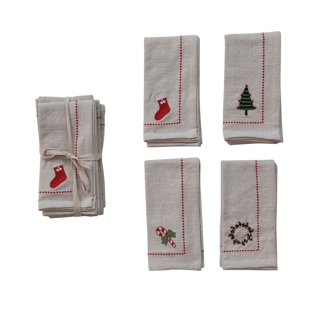 Embroidered Holiday Napkin Set