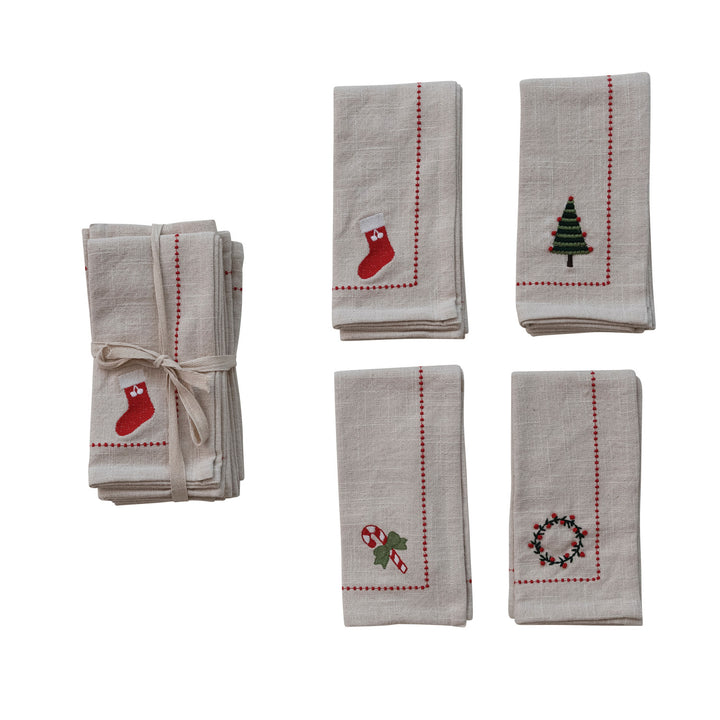 Embroidered Holiday Napkin Set