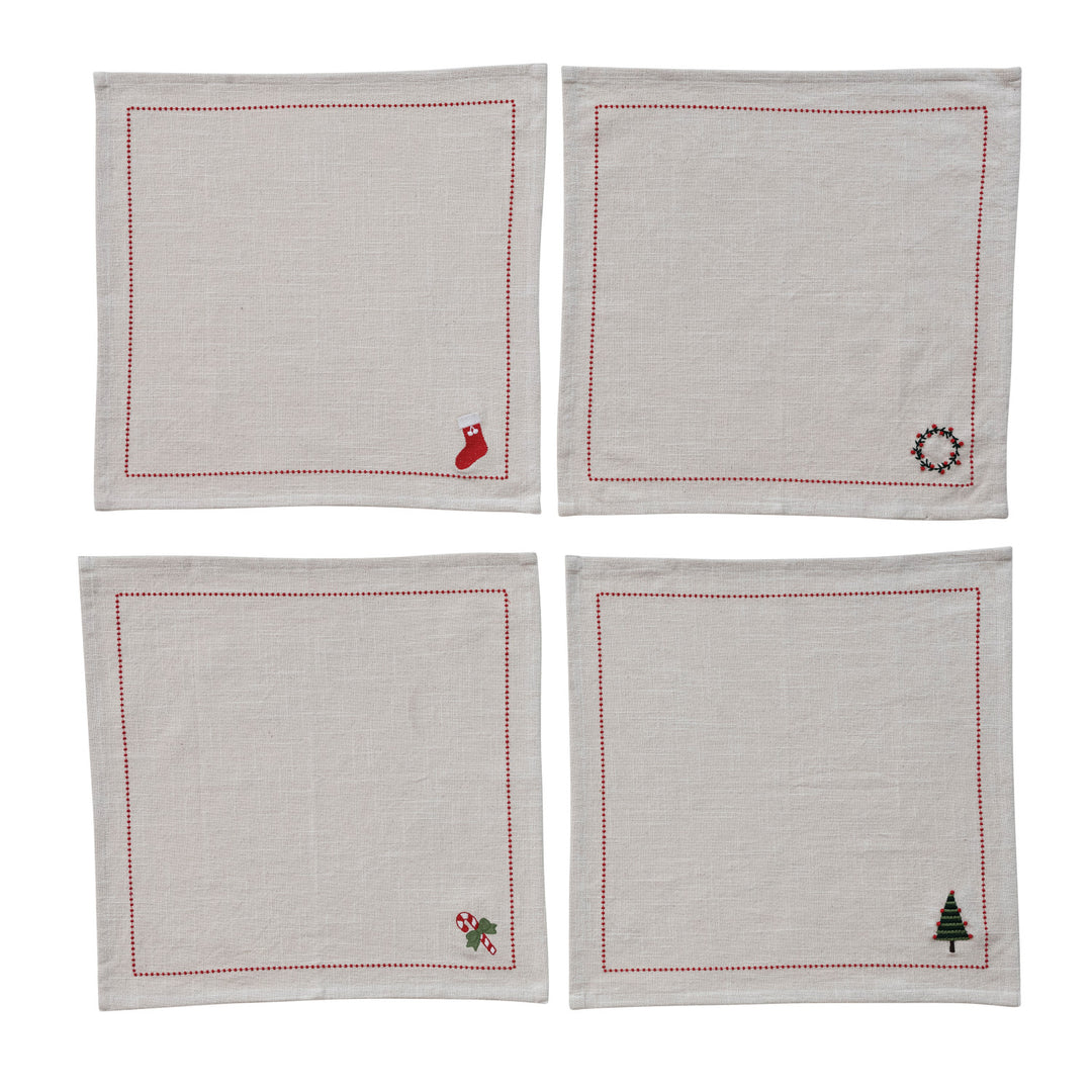 Embroidered Holiday Napkin Set