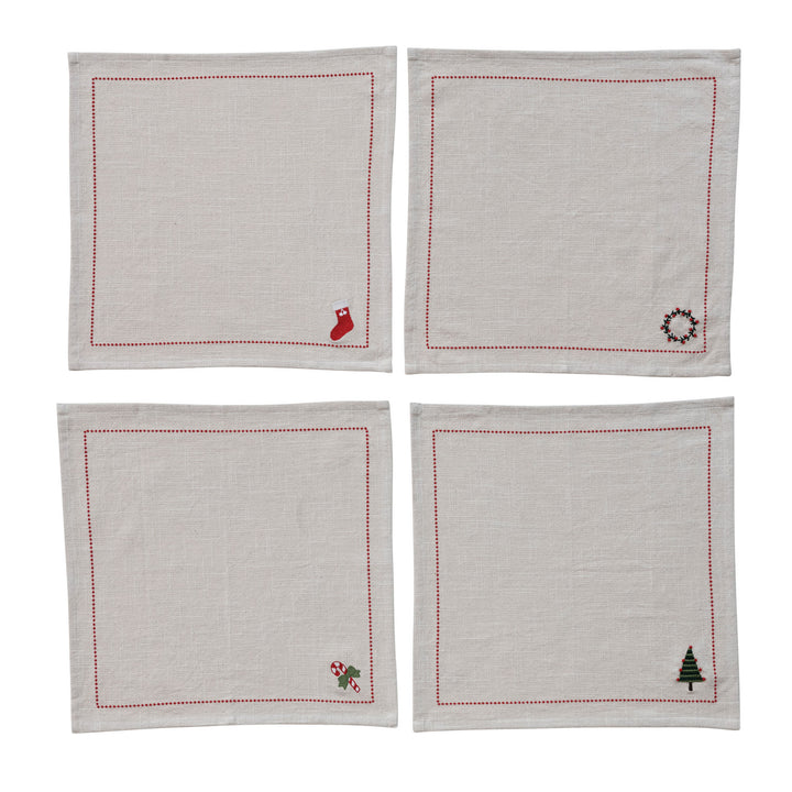 Embroidered Holiday Napkin Set
